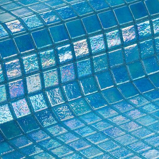 Glass mosaic pool series Iris, colour AZUR EZARRI