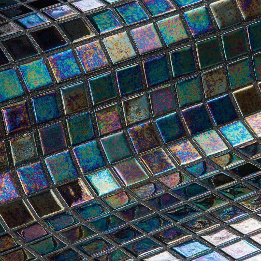 Mozaika basenowa szklana seria Iris, kolor EBANO EZARRI