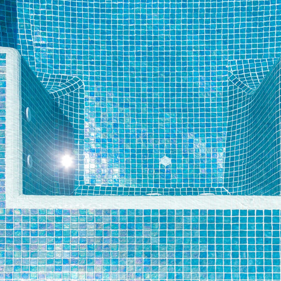 Glass pool mosaic Anti series, colour JADE EZARRI