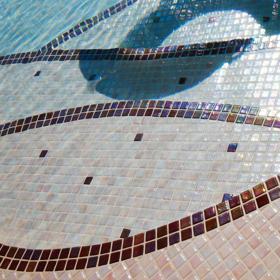 Glass pool mosaic Anti series, colour COBRE EZARRI