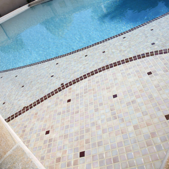 Glass pool mosaic Anti series, colour COBRE EZARRI