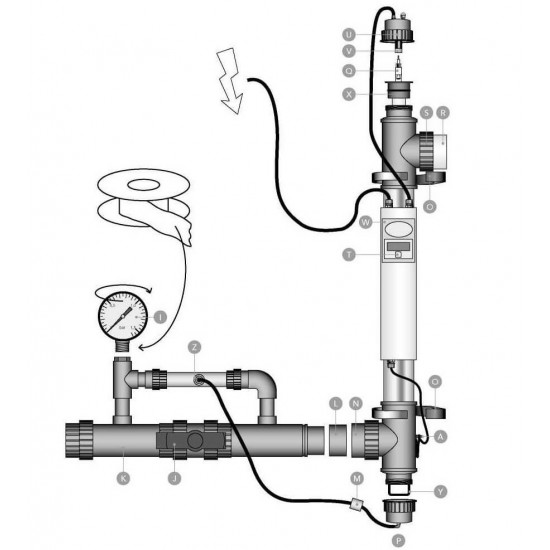 Lampa UV z ozonowaniem do basenu UV-C TECH 75W BLUE LAGOON
