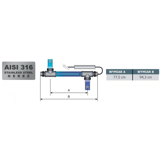 Lampa UV do basenu UV-C TECH 75W BLUE LAGOON
