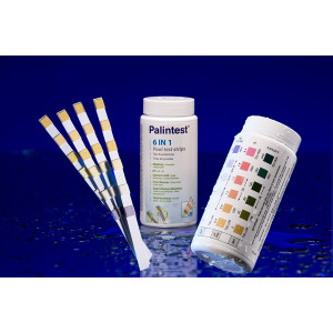 6-in-1 pool strip tester for checking chlorine levels, ph, alkalinity, alkalinity and water hardness PALINTEST 2