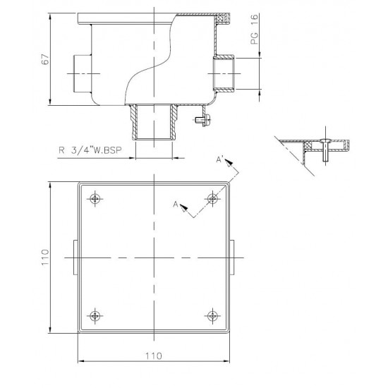 Stainless steel junction box for pool lights ASTRAL POOL
