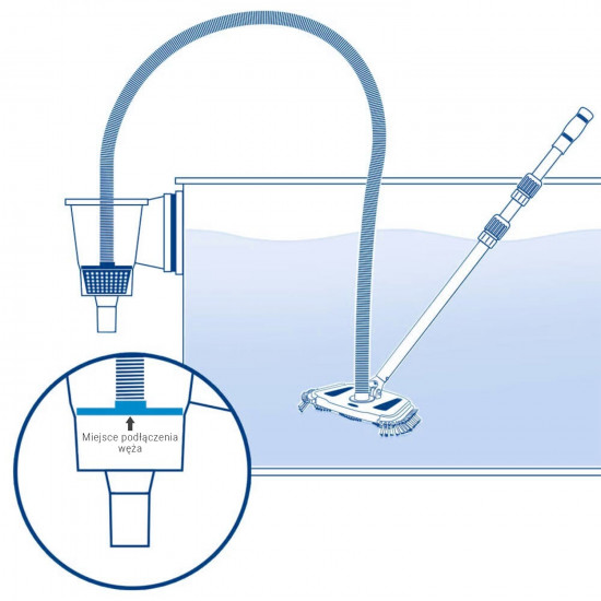 Zestaw odkurzacza ręcznego z wężem, tyczką i szczotką MEGAPOOL