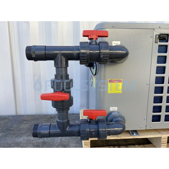 Glued bypass for pool heat pump with external thread for intex / bestway pool