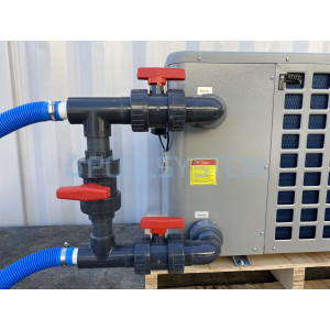 Glued bypass for pool heat pump with sleeve for 32/38 mm hose