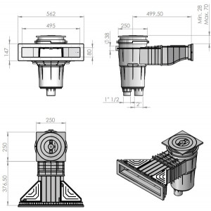 Skimmer do basenu foliowanego SLIM ABS 17,5 L ASTRAL POOL 2