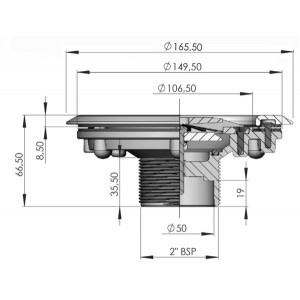 Bottom nozzle for foil sand pool ASTRAL POOL 2