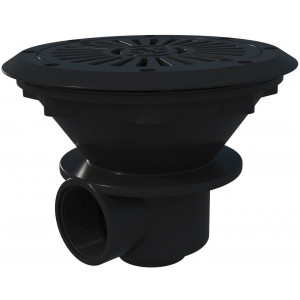 Bottom drain for foiled and prefabricated swimming pool anthracite EURO TEBAS