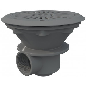 Bottom drain for foiled and prefabricated swimming pool grey ASTRAL POOL
