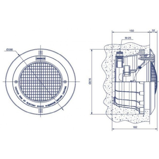 Lampa basenowa LED 6000K 15W 1450LM STAINLESS TEBAS