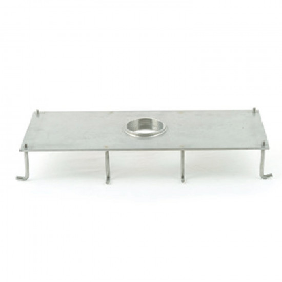 Moon spout with rectangular base glossy in AISI 316 stainless steel