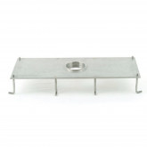 Moon spout with rectangular base glossy in AISI 316 stainless steel