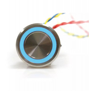 LED piezo push button M16 in AISI 316 stainless steel
