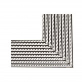 Corner tile for pool overflow PARALLEL 195 mm AISI 316 stainless steel