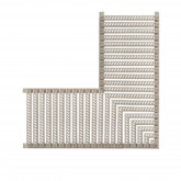 Corner tile for pool overflow PERPENDICULAR 195 mm AISI 316 stainless steel