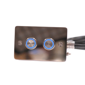 LED piezo push button double with AISI 316 stainless steel control box