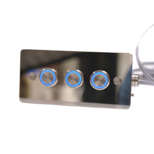 LED piezo push button triple with AISI 316 stainless steel control box