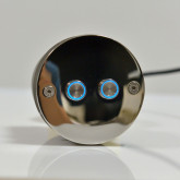 Underwater box with two LED piezo buttons in AISI 316 stainless steel for foil pool