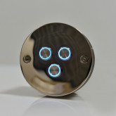 Underwater box with three LED piezo buttons in AISI 316 stainless steel for foil pool