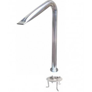 Flamingo spout, wide nozzle, glossy AISI 316 stainless steel