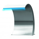 Moon spout with rectangular base glossy in AISI 316 stainless steel