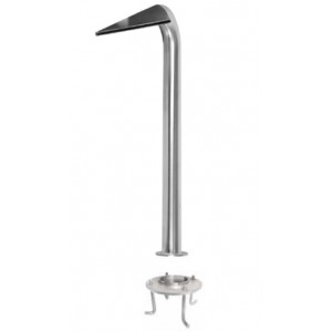 Crane spout, wide nozzle, matt AISI 316 stainless steel