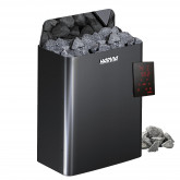 Electric sauna heater HARVIA THE WALL BLACK STEEL 9 kW with XENIO