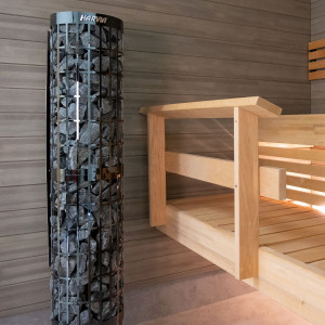 Electric sauna heater HARVIA CILINDRO PC66 SLIM BLACKSTEEL 6,6kW XENIO 2